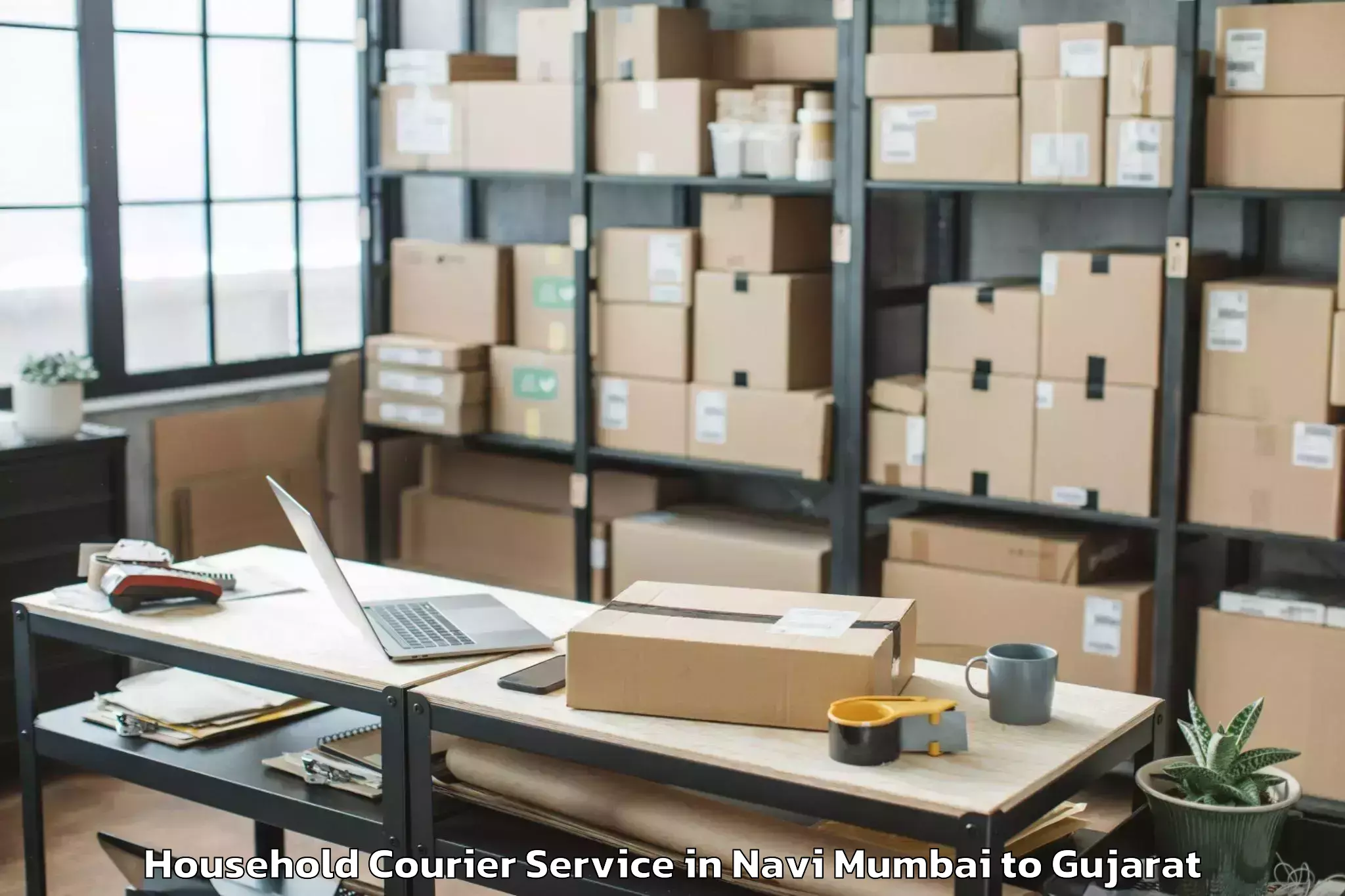 Book Navi Mumbai to Keshod Household Courier Online